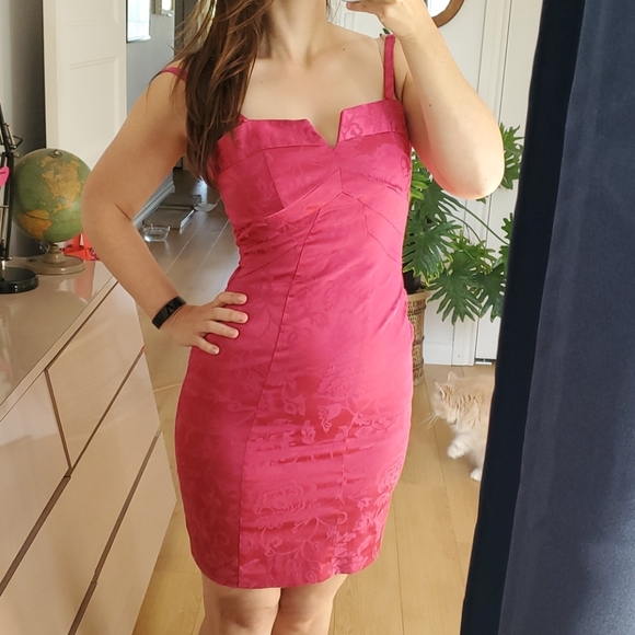 Le Château Bright Pink Sheath Dress – Shiny Cocktail Party - Picture 9 of 9